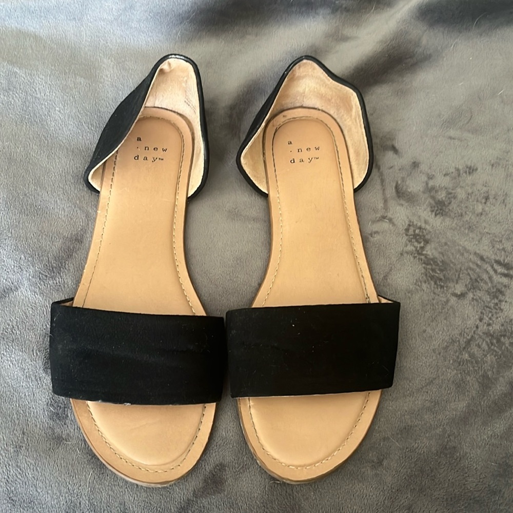 Black slide sandals